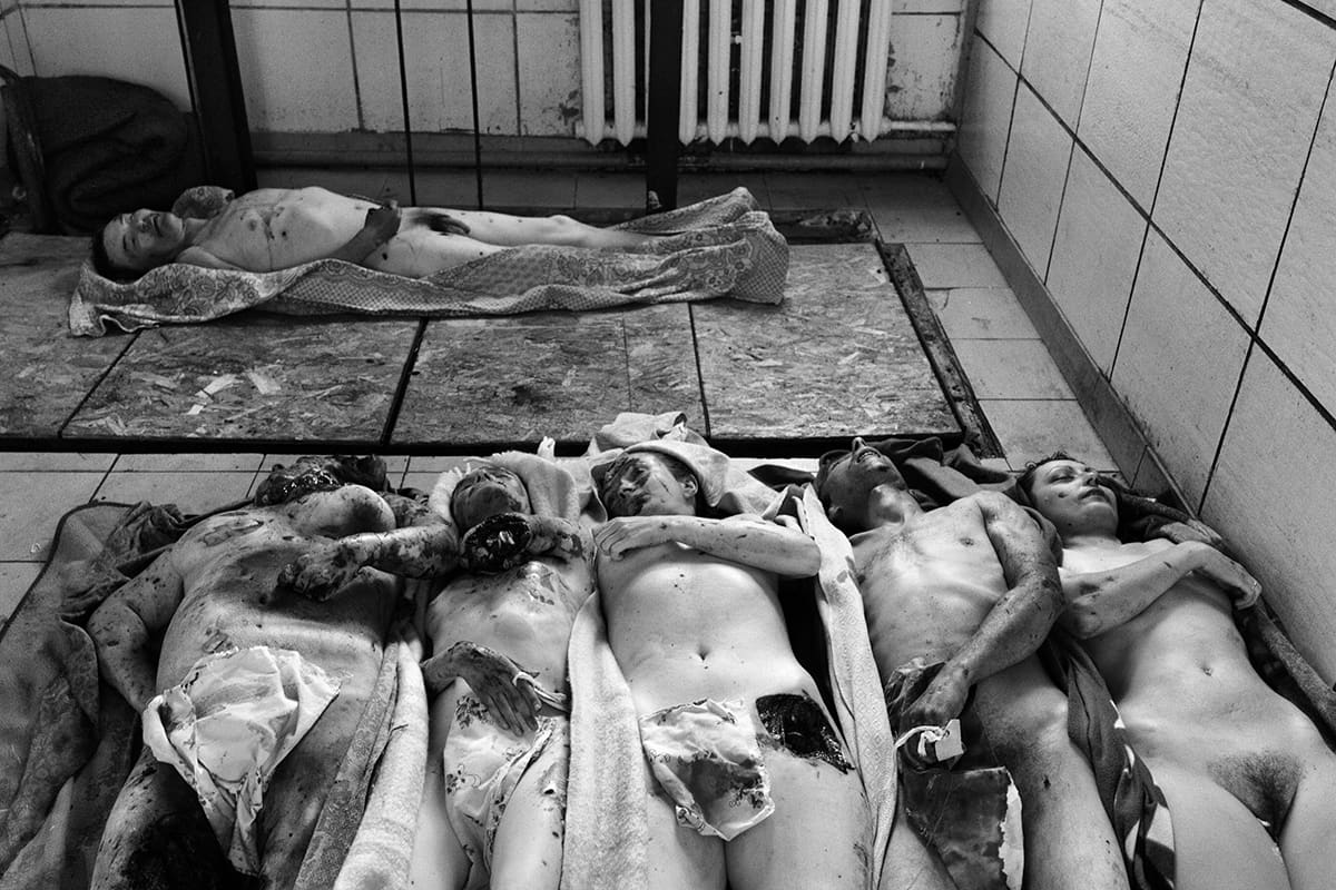 Civilian victims of shelling in the communities of Marinka and Krasnohorivka, south-west of Donetsk.